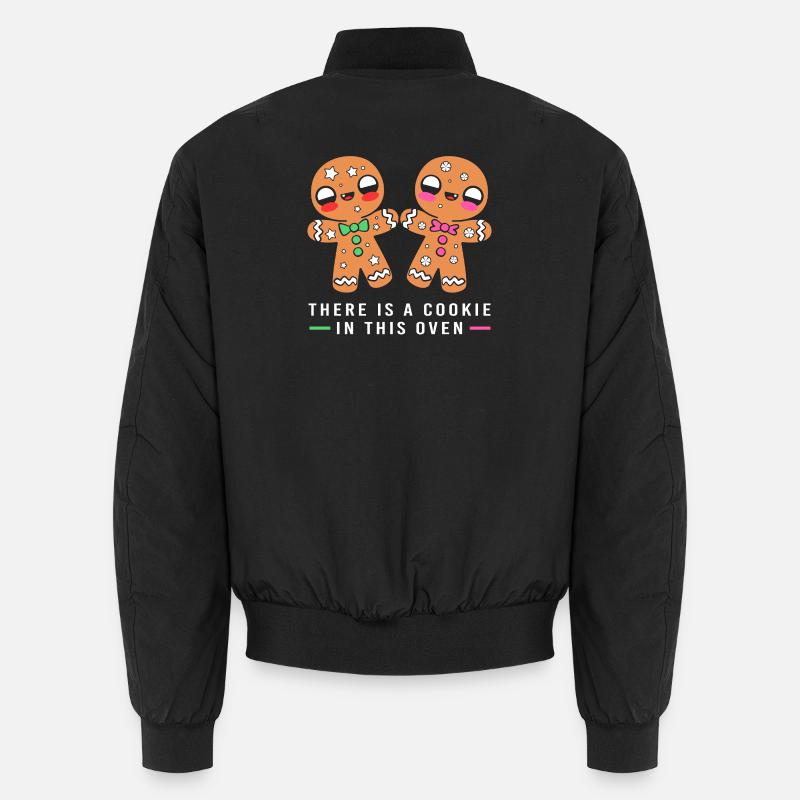 Schwangerschaft Geburt Lebkuchen Weihnachten - Unisex Bomberjacke - Schwarz