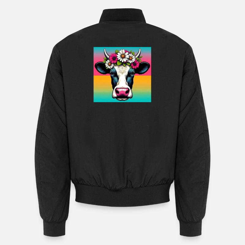 cow - Unisex Bomber Jacket - black