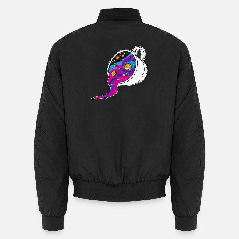 Kosmischer Kaffeebecher Galaxiefluss - Unisex Bomberjacke - Schwarz