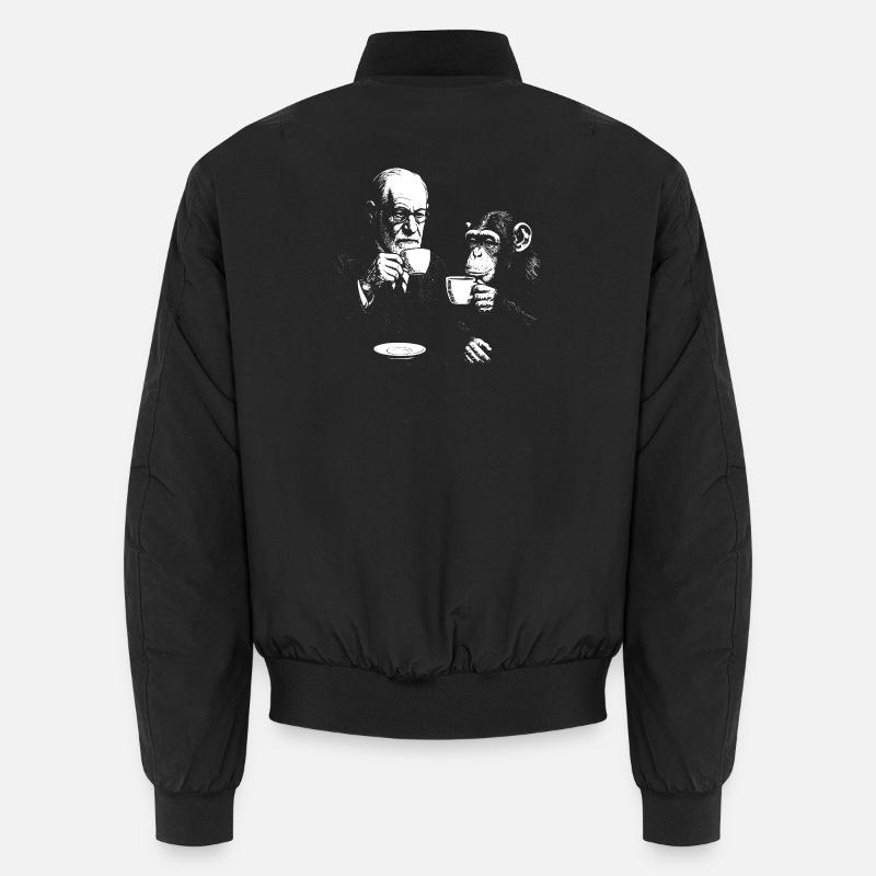 Sigmund Freud buvant du café avec un singe Bomber unisexe