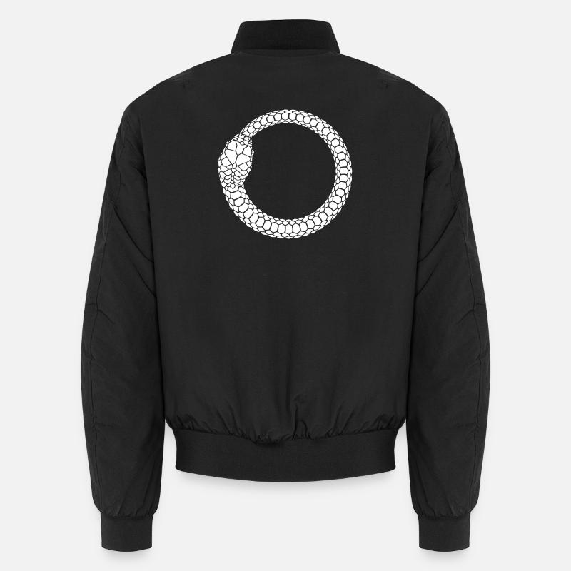 Ouroboros Snake Ring Circle - Unisex Bomber Jacket - black