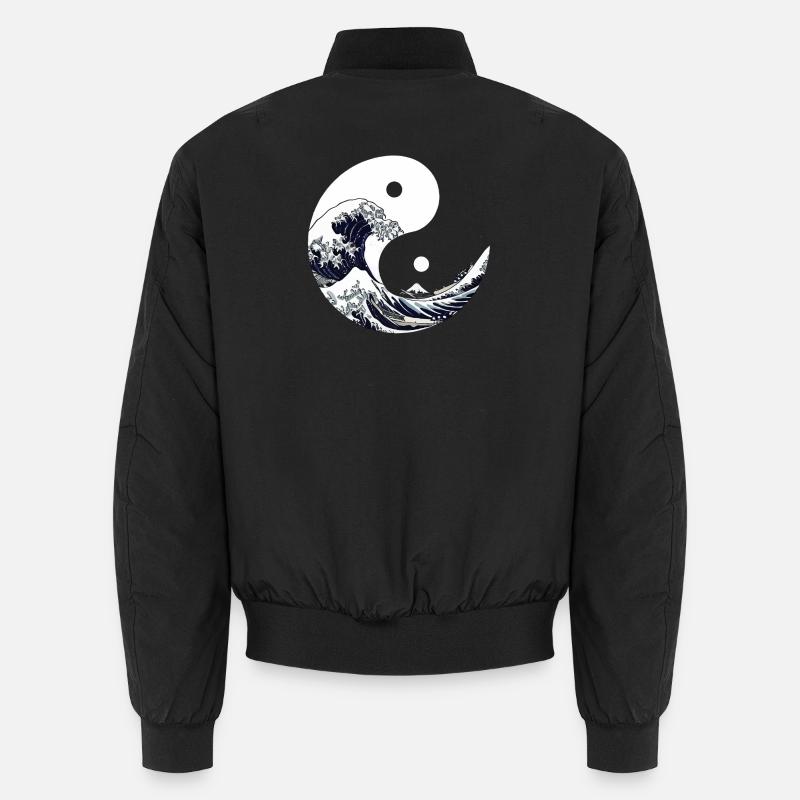 Yin yang wave Kanagawa Unisex Bomber Jacket