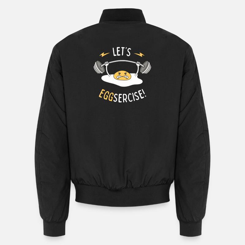 Let's Eggsercise! Unisex Bomber Jacket