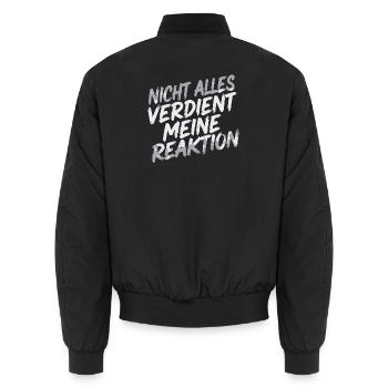 Zero reaction - I don't care - Unisex Bomber Jacket - black - Back - AI Model Male 185 light (185cm)