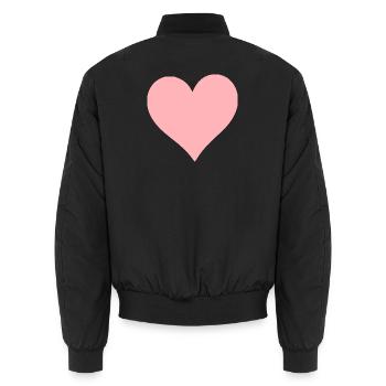 Valentinstag Pink Heart, Valentinstag - Unisex Bomberjacke - Schwarz - Hinten - AI Model Male 185 light (185cm)