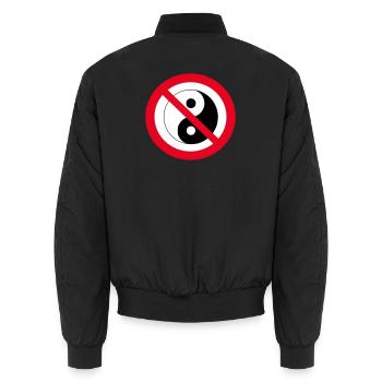 Verbotenes Yin-Yang: Anti-Balance-Symbol - Unisex Bomberjacke - Schwarz - Hinten - AI Model Male 185 light (185cm)