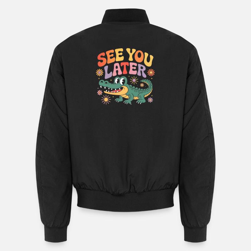 Bis später Alligator retro niedlich Unisex Bomberjacke