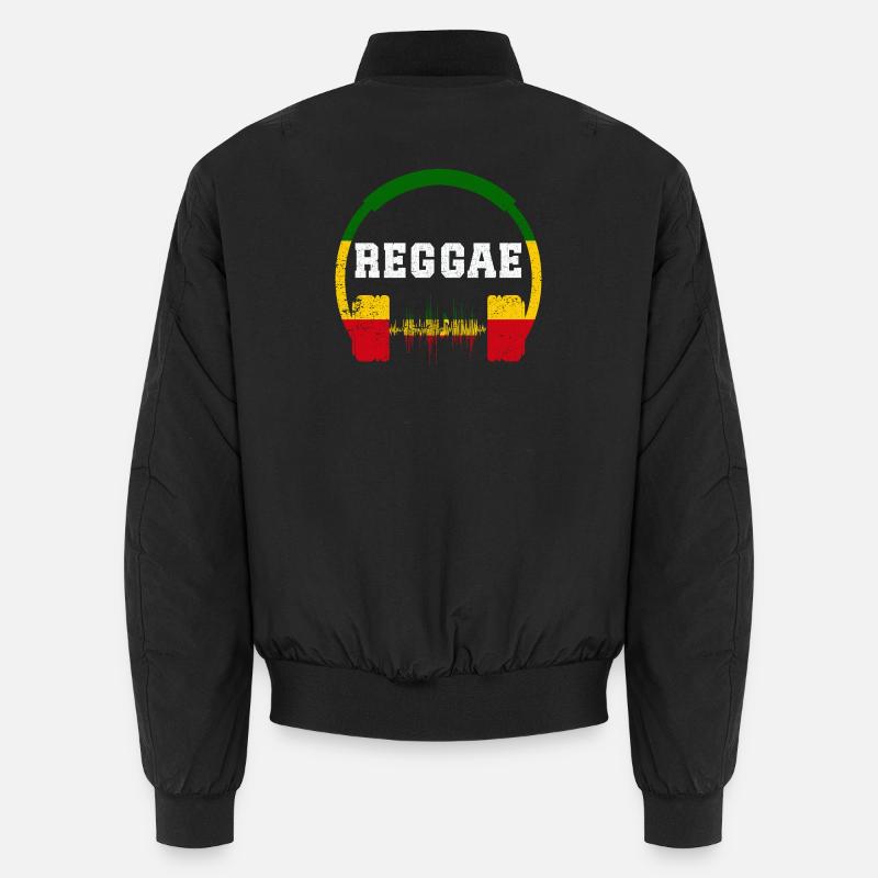 Reggae Kopfhörer Wellen-Design - Unisex Bomberjacke - Schwarz