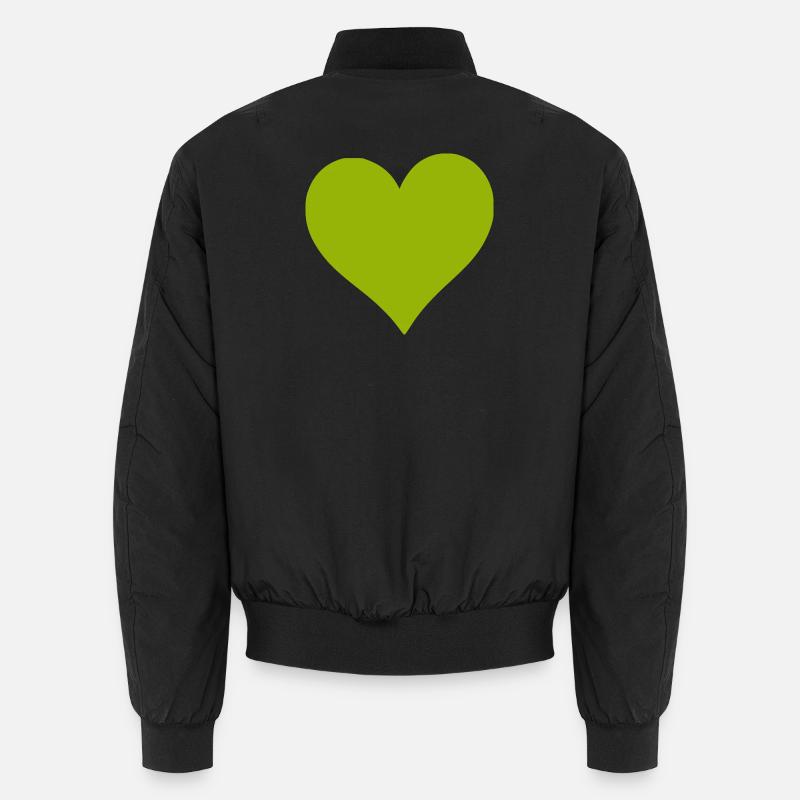 Cœur vert vert - Bomber unisexe - noir