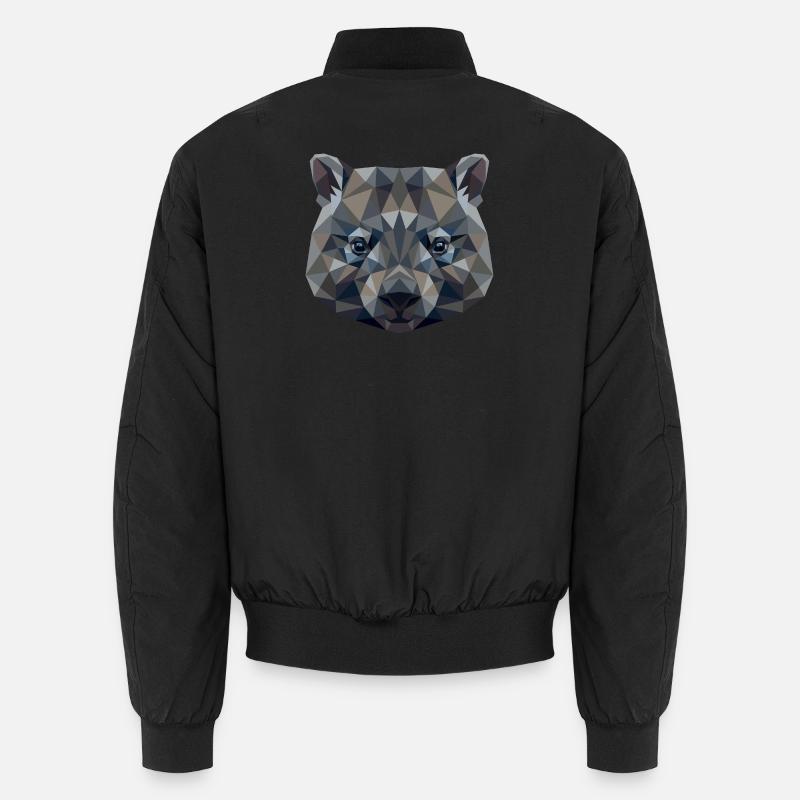 Wombat Australia Marsupial Cute Wombat - Unisex Bomber Jacket - black