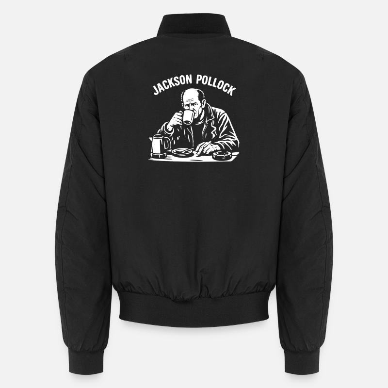 Jakson Pollock Inspired Coffee Portrait Tee Unisex Bomber Jacket