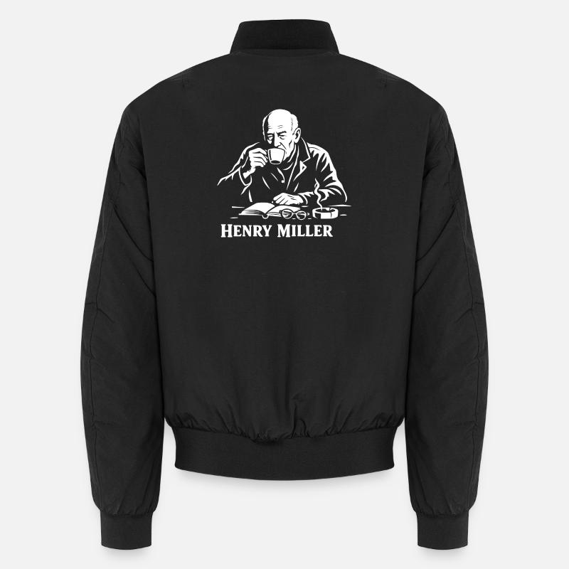 Henry Miller Café Reader - Unisex Bomberjacke - Schwarz