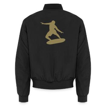Silhouette de surfeur Surf Minimaliste - Bomber unisexe - noir - Dos - AI Model Male 185 light (185cm)