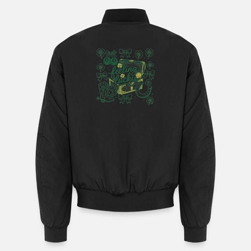 Feeling Lucky St. Patrick's Day Festive Typography Unisex Bomber Jacket