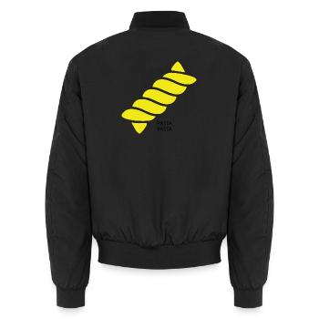 Pasta Basta - Unisex Bomberjacke - Schwarz - Hinten - AI Model Male 185 light (185cm)