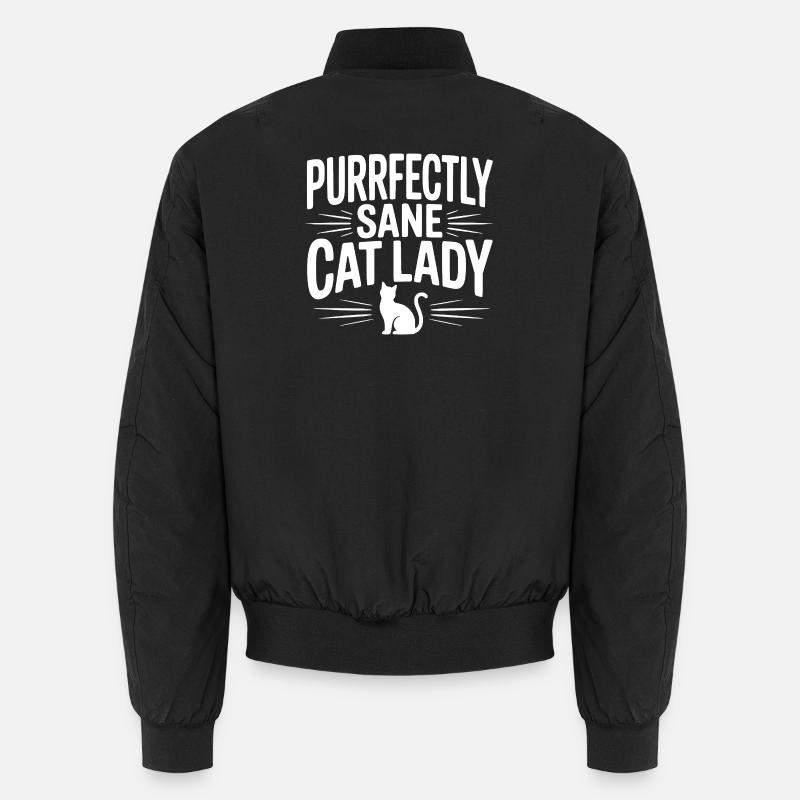 Purrfectly Sane Cat Lady Unisex Bomber Jacket