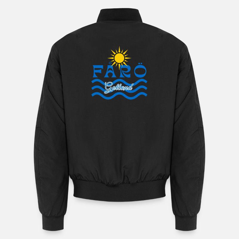 Fårö Gotland-Soleil et Vagues - Bomber unisexe - noir