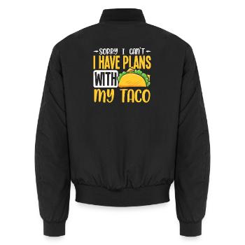 Taco About a Party Tacos - Unisex Bomberjacke - Schwarz - Hinten - AI Model Male 185 light (185cm)