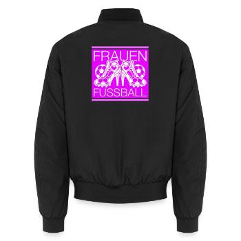 Frauenfussball Fussballschuhe Symbol - Unisex Bomberjacke - Schwarz - Hinten - AI Model Male 185 light (185cm)