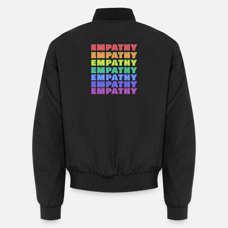 Empathy Rainbow Print - Unisex Bomber Jacket - black