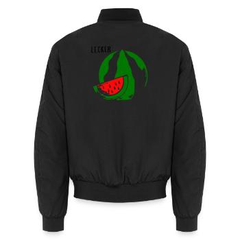 Melone - Unisex Bomberjacke - Schwarz - Hinten - AI Model Male 185 light (185cm)