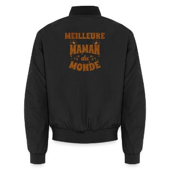 Meilleure Maman du Monde - cadeau pour mère - Bomber unisexe - noir - Dos - AI Model Male 185 light (185cm)