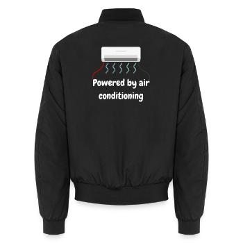 Angetrieben von Klimaanlagen-Grafik-T-Shirt - Unisex Bomberjacke - Schwarz - Hinten - AI Model Male 185 light (185cm)