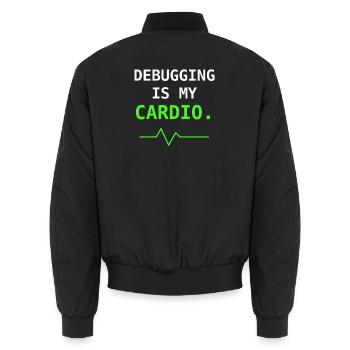 Le débogage est mon cadeau d’humour en informatique cardio - Bomber unisexe - noir - Dos - AI Model Male 185 light (185cm)