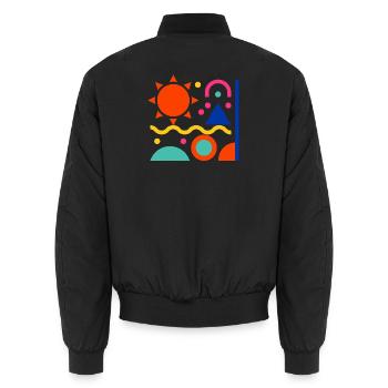 Bunte Formen - Unisex Bomberjacke - Schwarz - Hinten - AI Model Male 185 light (185cm)