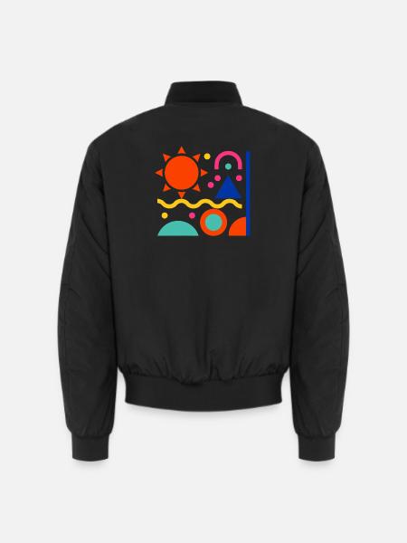 Bunte Formen - Unisex Bomberjacke - Schwarz