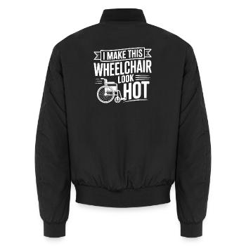 Ich lasse diesen Rollstuhl heiß aussehen - Unisex Bomberjacke - Schwarz - Hinten - AI Model Male 185 light (185cm)