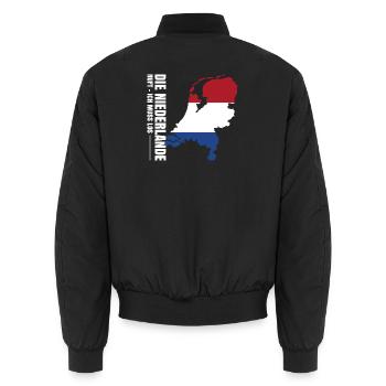 Niederlande Auswandern - Unisex Bomberjacke - Schwarz - Hinten - AI Model Male 185 light (185cm)