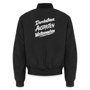 Weitermachen Humor - Unisex Bomberjacke - Schwarz - Hinten - AI Model Male 185 light (185cm)
