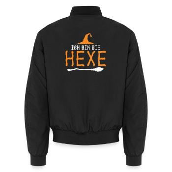 Halloween German Text Witch - Unisex Bomberjacke - Schwarz - Hinten - AI Model Male 185 light (185cm)