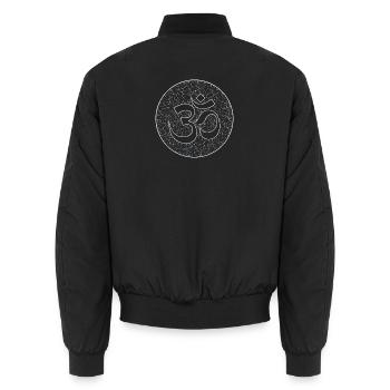 Om Symbol Kreis mit Rissen - Unisex Bomberjacke - Schwarz - Hinten - AI Model Male 185 light (185cm)