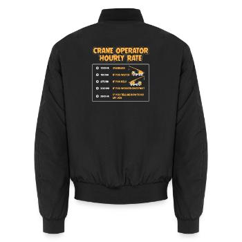 Kranführer Kran - Unisex Bomberjacke - Schwarz - Hinten - AI Model Male 185 light (185cm)