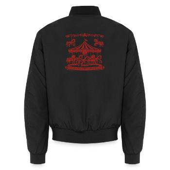  Freizeitpark Jahrmarkt Rummelplatz Karussell - Unisex Bomberjacke - Schwarz - Hinten - AI Model Male 185 light (185cm)