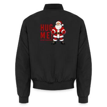 Hug me! Merry Christmas Weihnachten Umarmung - Unisex Bomberjacke - Schwarz - Hinten - AI Model Male 185 light (185cm)