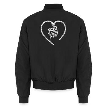 Kreuzstich Stickerei - Needle Up Noise Down - Nade - Unisex Bomberjacke - Schwarz - Hinten - AI Model Male 185 light (185cm)
