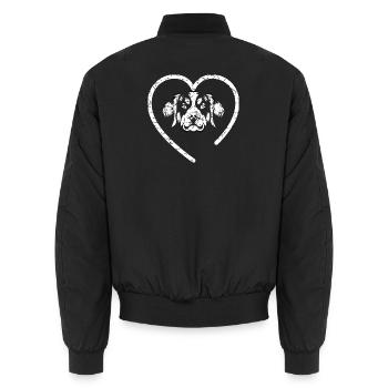 Berner Sennenhund - Leans On You With All Ninety P - Unisex Bomberjacke - Schwarz - Hinten - AI Model Male 185 light (185cm)