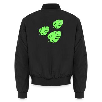 Tropisches Blatt  - Unisex Bomberjacke - Schwarz - Hinten - AI Model Male 185 light (185cm)