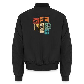 Drummer Schlagzeuger Retro Schlagzeug Musiker - Unisex Bomberjacke - Schwarz - Hinten - AI Model Male 185 light (185cm)