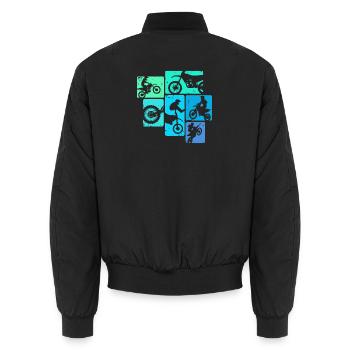 Dirt Bike Motocross Enduro Motorrad Kinder - Unisex Bomberjacke - Schwarz - Hinten - AI Model Male 185 light (185cm)
