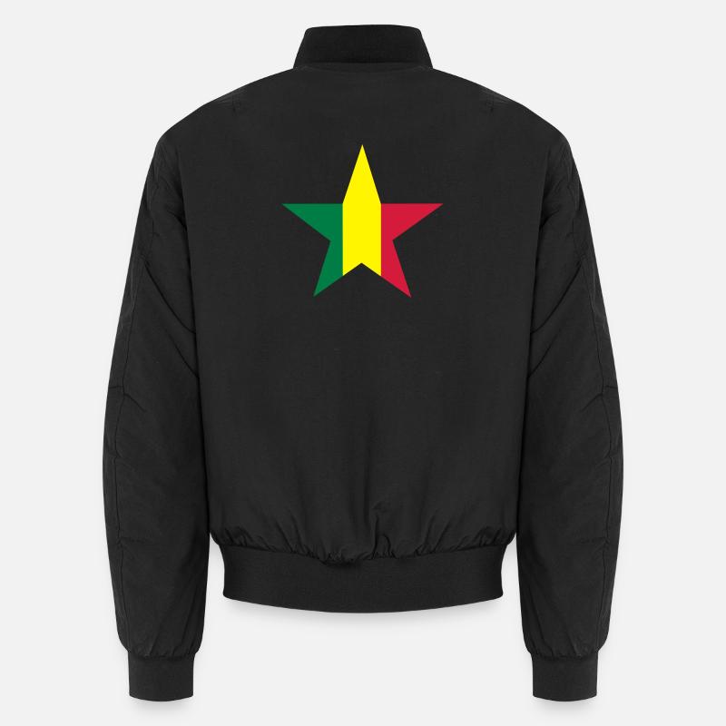 Rasta star - Unisex Bomber Jacket - black