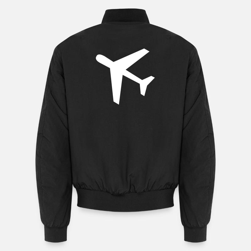 Symbol Flugzeug - Unisex Bomberjacke - Schwarz