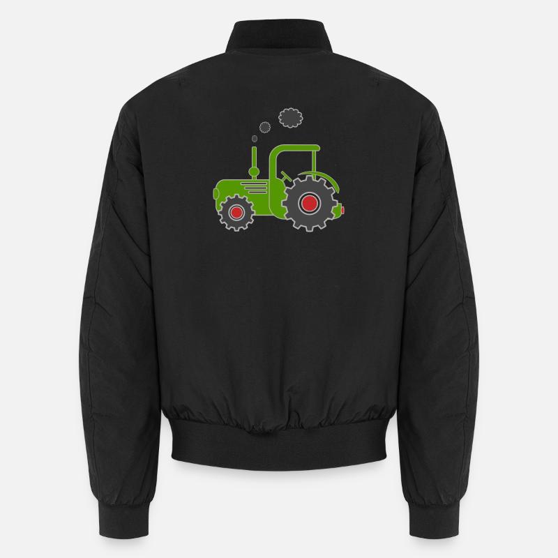 Green Tractor - Unisex Bomber Jacket - black
