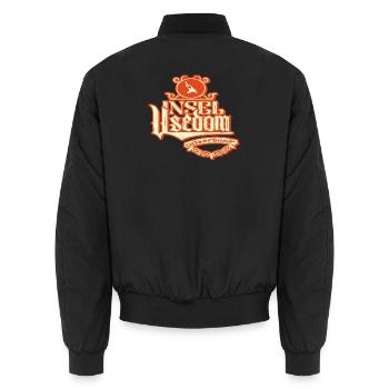 vintage Usedom T-Shirt – Ostsee Streetwear Design - Unisex Bomber Jacket - black - Back - AI Model Male 185 light (185cm)