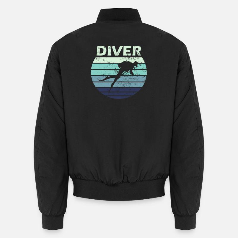 Diver diving - Unisex Bomber Jacket - black