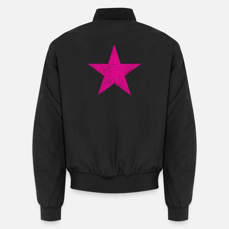 Pink Stern mit Textur Unisex Bomberjacke