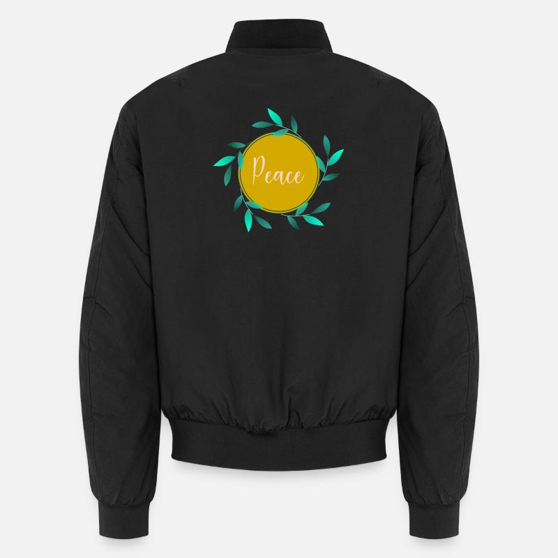 PEACE. PEACE. FRIEDEN - Unisex Bomberjacke - Schwarz